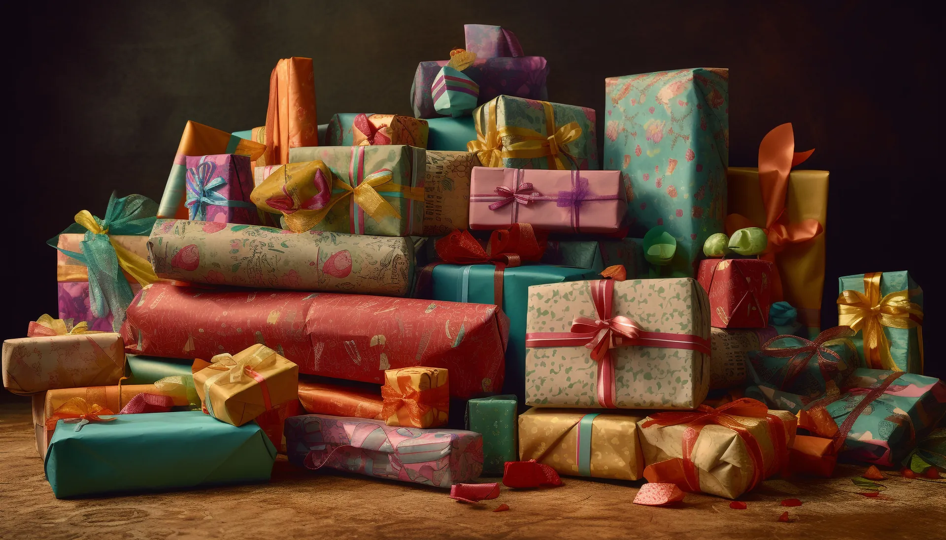 Tisch voller Geschenke